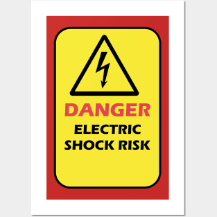 Danger Electrical Shock Risk warning sign for electrical engineer electrician Posters and Art